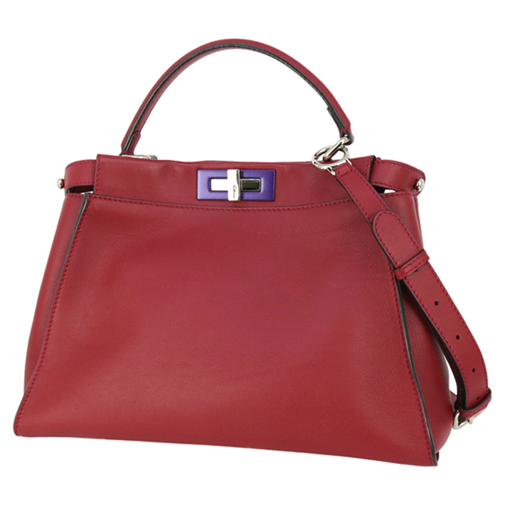 Fendi Peekaboo Iconic Handbag Shoulder Bag Red